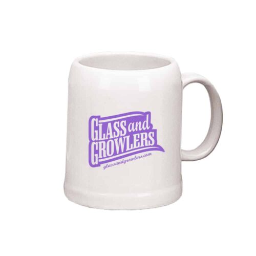 7190-02- 20 oz White Ceramic Stein