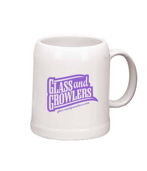 7190-02- 20 oz White Ceramic Stein
